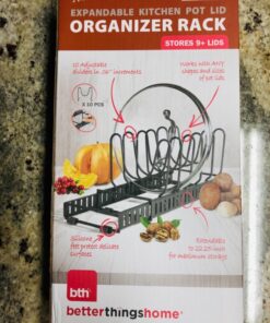 Pot Lid Holder 12+ Adjustable Dividers by BTH Expandable Pan and Pot Lid Organizer Rack for Cabinet – Heavy Duty Pot Lid Organizer for Kitchen Under Sink Drawer Pantry Storage (5.5"W, Dark Grey) LID HOLDER 5.5"W (DARK GREY) 34 71H1Fk4ndfL