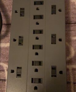 Belkin Power Strip Surge Protector - 12 AC Multiple Outlets & 8 ft Long Flat Plug Heavy Duty Extension Cord for Home, Office, Travel, Computer Desktop, Laptop & Phone Charging Brick (3,940 Joules) 12 Outlet Strip + Cable & Phone protection 37 71H1TxUOBsL