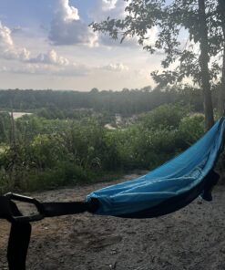 Wise Owl Outfitters Camping Hammock - Camping Essentials & Camping Gifts, Portable Hammock Single or Double Hammock for Outdoor, Indoor w/Hammock Straps Navy & Lt Blue Medium 33 71H2Ma nBUL