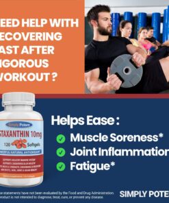 Astaxanthin 10mg 120 Softgels, Almost Like Astaxanthin 12mg or 3 x Astaxanthin 4mg Gelcaps, Natural Astaxanthin Antioxidant Gel Cap Supplement Supports Joint Heart Brain Skin Eye & Fatigue Recovery 10 71H2kX bUaL