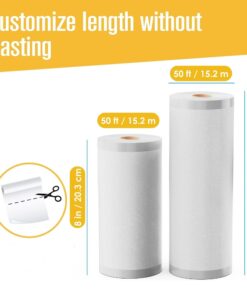 Houseables Vacuum Sealer Bags, Food Saver Rolls, Sous Vide Seal Bag, 8 & 11 Inch x 50 Ft Combo, 2 Pack, Large, Heavy Duty, Vaccum Sealed Roll, For Meal Storage, Vac Sealing Machine, Freezer, Reusable 8 x 50 & 11 x 50 19 71H3AlH8ygL 1