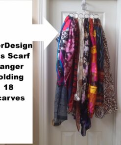 iDesign Axis Metal Loop Scarf Hanger, No Snag Closet Organization Storage Holder for Scarves, Men's Ties, Women's Shawls, Pashminas, Belts, Accessories, Clothes, 18 Loops ,0.3" x 9.9" x 11.2", Chrome 30 71H3lKpiGDL