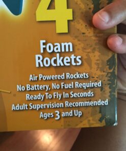 Stomp Rocket Jr Glow Rocket Launcher for Kids, 4 Rockets - Glow in The Dark Fun Backyard & Outdoor Kids Toys Gifts for Boys & Girls -Toy Soft Foam Blaster Set - Multi-Player Adjustable Launcher Stand Jr Glow 4 Rocket Pack 41 71H4FGELVvL