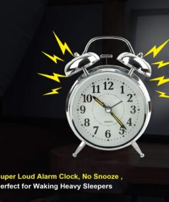 Sharp SPC800 Quartz Analog Twin Bell Alarm Clock (Silver) 24 71H4HvB hL