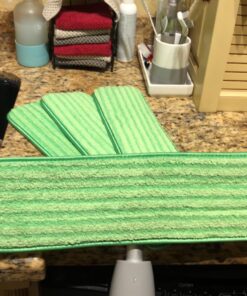 Microfiber Mop Pads 4 Pack - Reusable Washable Cloth Mop Head Replacements Best Thick Spray Wet Dust Dry Flat Velcro Attachment 18" Inch - Cleaning Refill Fits Bona, Bruce, Rubbermaid, Libman + More 1 35 71H4Sbsg7ML