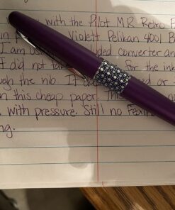 PILOT MR Retro Pop Collection Fountain Pen in Gift Box, Purple Barrel with Elipse Accent, Fine Point Stainless Steel Nib, Refillable Black Ink (91434) Indigo/Ellipse Fine Nib 17 71H6mHsiW0L