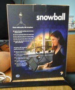 Logitech for Creators Blue Snowball USB Microphone for PC, Mac, Gaming, Recording, Streaming, Podcasting, Condenser Mic with Cardioid and Omnidirectional Pickup Patterns, Stylish Retro Design – Black Gloss Black 93 71H6nSL3btL