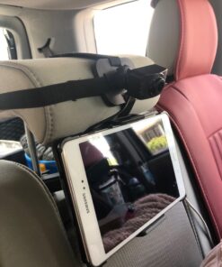 LISEN Tablet iPad Holder for Car Mount Headrest iPad Car Holder Back Seat Travel Accessories Car Tablet Holder Mount Road Trip Essentials for Kids Adults Fits All 4.7-12.9" Devices & Headrest Rod BLACK-FITS 1.77"-8.2" HEADREST ROD 47 71H6po2JbKL