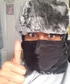 mysuntown Winter Hats for Women Men 2023, 22-24″ Winter Hat Hunting Trapper Hat Ushanka Ear Flap Chin Strap w/Windproof Mask Large Black 57 71H6vqsUs5L