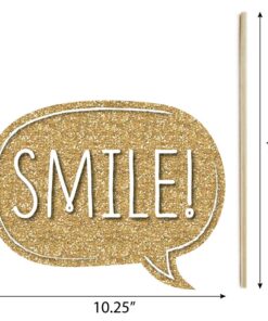 Big Dot of Happiness Chic Happy Birthday - Pink, Black and Gold - Birthday Photo Booth Props Kit - 20 Count 15 71H92lldGIL