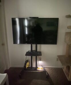 Mount Factory Rolling TV Cart Mobile TV Stand for 40-65 inch Flat Screen, LED, LCD, OLED, Plasma, Curved TV's - Universal Mount with Wheels 42 71H9IVL5LUL