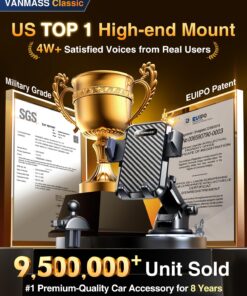 Alternative view of VANMASS 【60+LBS Strongest Suction & Military-Grade】 2023 Ultimate Car Phone Mount 【Patent & Safety Certs】 Cell Phone Holder Truck Stand for Dashboard Windshield Vent for iPhone 15 Pro Max 14 Samsung Black