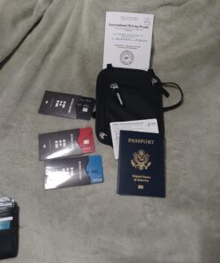 Travel Neck Wallet with RFID Blocking, Travel Neck Pouch Passport Holder for Women and Men Keep Valuables Safe One Size Black 43 71HA36BaDzL