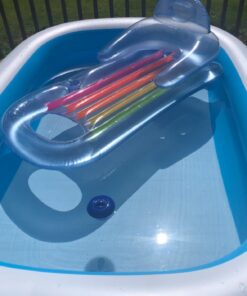 Intex 56483EP Inflatable 8.5' x 5.75' Swim Center Family Pool for 2-3 Kids, Backyard Splash Pool for Children 6+ Years Old, 198-Gallons, Blue & White Family Swim Center 50 71HAftl3aQL