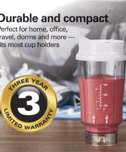 Hamilton Beach Portable Blender for Shakes and Smoothies with 14 Oz BPA Free Travel Cup and Lid, Durable Stainless Steel Blades for Powerful Blending Performance, White ( 51101V) 14 oz. 21 71HB9I93tjL
