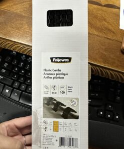Fellowes Plastic Combs - Round Back, 1/4 Inch, 100 Pack, Black (52366) Binding Spines 21 71HBB1IPOtL
