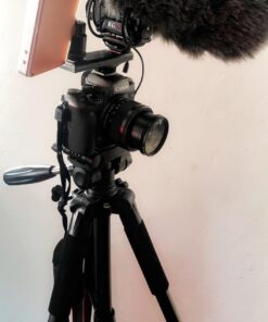 ZOMEI 65” Camera Tripod Compact Light Weight Travel Aluminum Camera/Phone Tripod for Canon Nikon with 2PC Quick Plates and Universal Phone Mount 11 lbs Load (Black) 48 71HCB27gbL