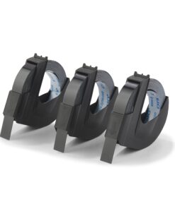 Alternative view of DYMO 3D Plastic Embossing Labels for Embossing Label Makers, White Print on Black, 3/8'' x 9.8', 3-roll Pack (1741670) Assorted Embossing Labels Tape