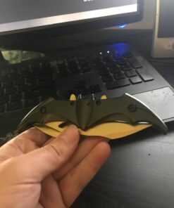 Blade New Dark Knight Spring Assisted Dual Batman Tactical Folding iCareYou Knife Gold New 13 71HCUazqPYL