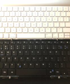 Plugable Foldable Bluetooth Keyboard Compatible with iPad, iPhones, Android, and Windows, Full-Size Multi-Device Keyboard, Wireless and Portable with Included Stand for iPad/iPhone (11.5 inches) 50 71HDKYUGL