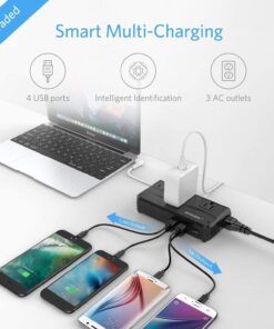 BESTEK Universal Travel Adapter 220V to 110V Voltage Converter with 6A 4-Port USB Charging and UK/AU/US/EU Worldwide Plug Adapter (Black) 02 black 20 71HEFDEiBRL