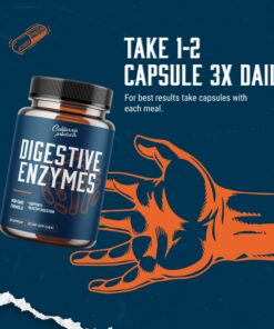 Pure Digestive Enzyme Capsules with Lipase Amylase Protease - Aids Digestive System Natural Immune System Booster - Breaks Down Carbohydrates Reduce Bloating Gas Digestive Enzymes Pills 12 71HEO7HutJL