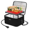 Aotto Portable Oven Personal Food Warmer - 110V Portable Mini Microwave Electric Heated Lunch Box for Work, Cooking and Reheating Meals in Office, Potlucks, Travel Hotel, Home Kitchen (Black) Black 20 71HEYpkDcL