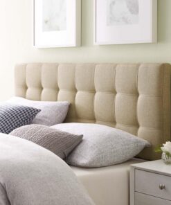 Modway Lily Tufted Linen Fabric Upholstered King Headboard in Beige 23 71HEr vHbVL