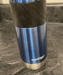 Contigo Byron Vacuum-Insulated Stainless Steel Travel Mug with Leak-Proof Lid, Reusable Coffee Cup or Water Bottle, BPA-Free, Keeps Drinks Hot or Cold for Hours, 20oz, Blue Corn 39 71HF3mRpnSL
