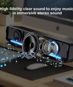 MARBOO Computer PC Bluetooth Soundbar Speakers Wireless USB Powered Laptop Desktop Monitor Speakers for PC Smartphone Ipad Tablet-Lighting Control-Switch Power On/Off USB+Black 17 71HF6WCvaZL
