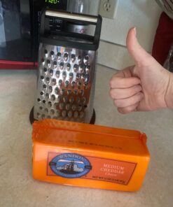 Professional Cheese Grater - Stainless Steel, XL Size, 4 Sides - Perfect Box Grater for Parmesan Cheese, Vegetables, Ginger - Dishwasher Safe - Black 42 71HFb6uNnTL