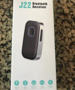 COMSOON Bluetooth Receiver for Car, Noise Cancelling 3.5mm AUX Bluetooth Car Adapter, Wireless Audio Receiver for Home Stereo/Wired Headphones, Hands-Free Call, 16H Battery Life - Black+Silver 31 71HGW zSSLL