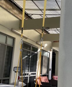 Safe Tree Swing Hanging Kit (Set of 2) - 10ft Long Straps with Two Alloy Carabiners and 2000 Lb Breaking Strength - Easy & Fast Installation for All Types of Swings and Children Black/Yellow 37 71HGveqSR2L