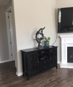 SIMPLIHOME Artisan SOLID WOOD 53 Inch Wide Transitional TV Media Stand in Black for TVs up to 60 Inches, For the Living Room and Entertainment Center Tall TV Media Stand 57 71HGypUZuXL