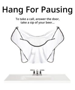 Beard King Beard Bib Apron - Christmas Gifts & Stocking Stuffers for Dad - As Seen on Shark Tank - Men's Hair Catcher for Shaving - Grooming Accessories - Packing Pouchl, White White (Deluxe Version) 22 71HH1mGvgXL
