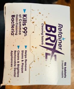 Retainer Brite Tablets for Cleaner Retainers and Dental Appliances - 96 Count 96 Count (Pack of 1) 28 71HHbJqIFJL