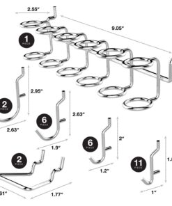 Hiltex 53106 Pegboard Hook Assortment Set, 50 Piece Heavy Duty, Pegboard Hooks for Tools, Garage & Workshops Hooks and Holders, Accessories for Craft Room, Wall Storage Shelving Peg Hooks 50 Piece: Hooks 26 71HHzJhoLdL 1