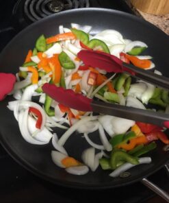 StarPack Basics Silicone Kitchen Tongs (9-Inch & 12-Inch) - Stainless Steel with Non-Stick Silicone Tips, High Heat Resistant to 480°F, For Cooking, Serving, Grill, BBQ & Salad (Cherry Red) Basic (Heat Resistant 480°F) Cherry Red 29 71HId7FpI7L