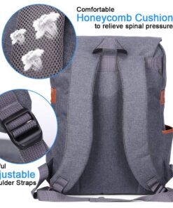 Modoker Vintage Laptop Backpack for Women Men,Travel Backpacks with USB Charging Port Fashion Backpack Fits 15.6Inch Notebook, Grey 28 71HItwPTeLL