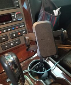 Macally Car Cup Holder Phone Mount - Secure Cupholder, Fit for Phones up to 4.1" Wide, Black 41 71HJDrZKKQL