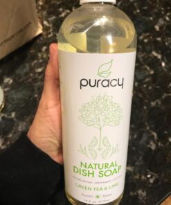 Puracy Dish Soap, Green Tea & Lime, Care for Your Dishes and Your Hands, 99.96% Plant-Based, Natural Liquid Dishwashing Detergent, Skin Friendly Sulfate-Free Kitchen Soap, 16 Fl Oz (Pack of 3) 16 Fl Oz (Pack of 3) 38 71HOUSd79OL 2