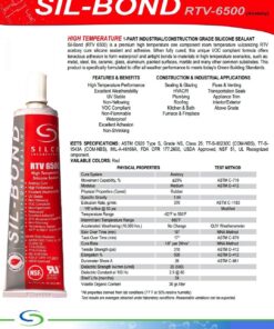 Alternative view of Sil-Bond RTV 6500 High Temperature Industrial Construction Grade Silicone - Red (2.8oz)