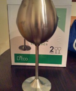 D'Eco Unbreakable 12 Oz Stainless Steel Wine Glasses (2 Pack)- Large Stemmed Matte Silver Wine Goblets - Reusable Indoor Outdoor Drinkware - Keeps Wine Chilled for Longer - Holiday Christmas Gift Idea 2 Count (Pack of 1) 31 71HQz4zP HL