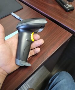 NADAMOO Wireless Barcode Scanner 328 Feet Transmission Distance USB Cordless 1D Laser Automatic Barcode Reader Handhold Bar Code Scanner with USB Receiver for Store, Supermarket, Warehouse Gray 33 71HRA52CQkL