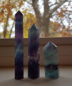 CrystalTears Fluorite Healing Crystal Wands Set Faceted Prism Gemstone Point Wand Carved Reiki Healing Stone with Box Gift for Christmas Fluorite-3pcs 27 71HRZpY8RL