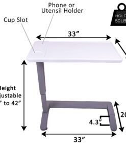 Carex Overbed Table and Hospital Bed Table - Table With Wheels - Over The Bed Table For Home Use and Hospital, Bedside Table With Wheels, Over Bed Desk, Over Bed Table With Wheels 27 71HSF9X9eXL