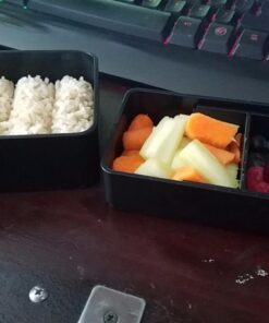 Japanese Traditional Rabbit Blossom Bento Box Set - Square 2 Tier Bento Box, Rice Ball Press, Bento Bag (Blue) 65 71HTL5C3FRL