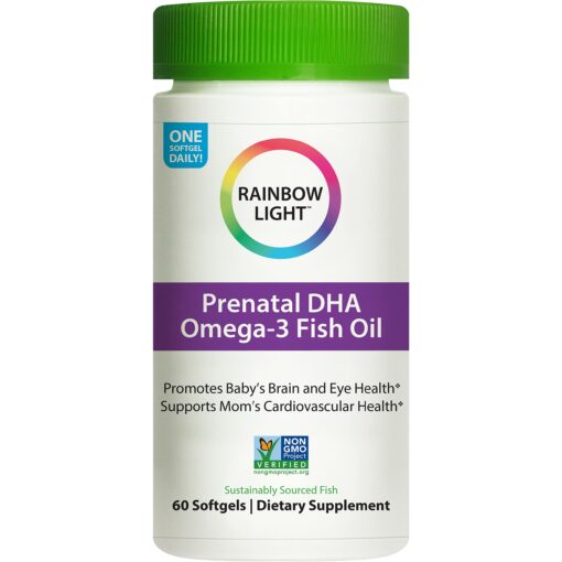 Rainbow Light Prenatal Vitamin, Omega-3 Fatty Acids & Prenatal DHA, Multivitamin for Women, Gluten Free, Promotes Baby's Brain Development & Eye Health, Easy To Digest, 60 Softgels 60 Count (Pack of 1)