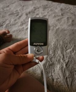 AUVON Rechargeable TENS Unit Muscle Stimulator, 24 Modes 4th Gen TENS Machine with 8pcs 2"x2" Premium Electrode Pads for Pain Relief A-silver 30 71HU2htySAL