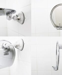 JiBen Fogless Shower Mirror with Power Locking Suction Cup, Built-in Razor Hook and 360 Degree Rotating Adjustable Arm, Personal Fog Free Bathroom Shaving Mirror (Chrome) Chrome 28 71HUXN2tuIL